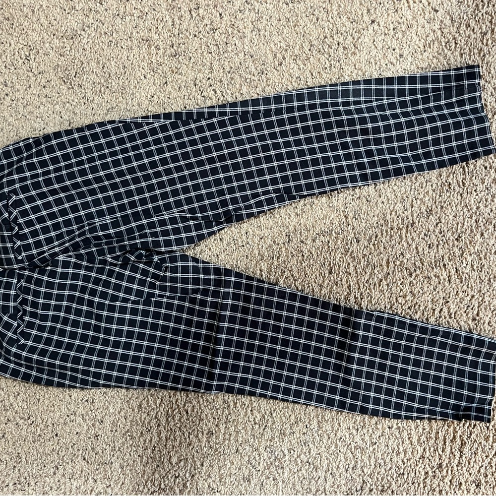 J. Jill Black and White Checkered Cropped Bi-stretch Pants